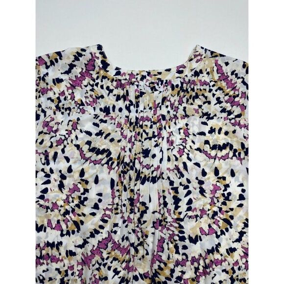 JM‎ Collection Blouse Top Medium Women's Artistic Print Pleated-Back NEW - Picture 3 of 10